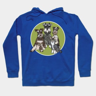 Three Miniature Schnauzers and a Cat Hoodie